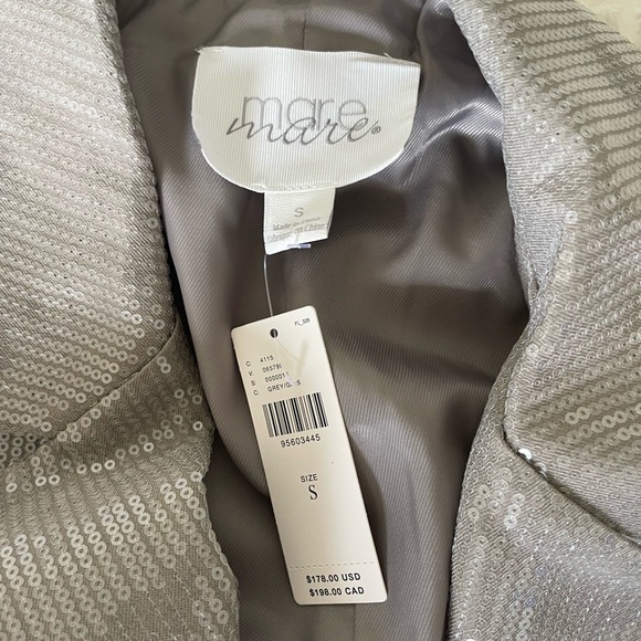 Anthropologie Mare Mare gray silver sequin long line jacket - Picture 10 of 14